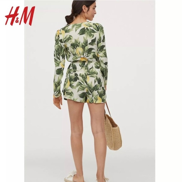 H&M green lemon long sleeved romper - Picture 2 of 4